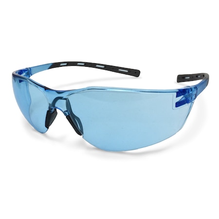 Radians Tecona, Safety Glasses, Anti-Scratch, Light Blue Lens, Blue Frame, Full-Frame, 1 PR TEC1-B0